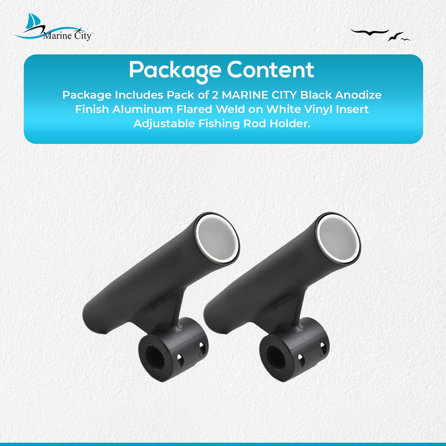 MARINE CITY packaging includes two holders with vinyl inserts.