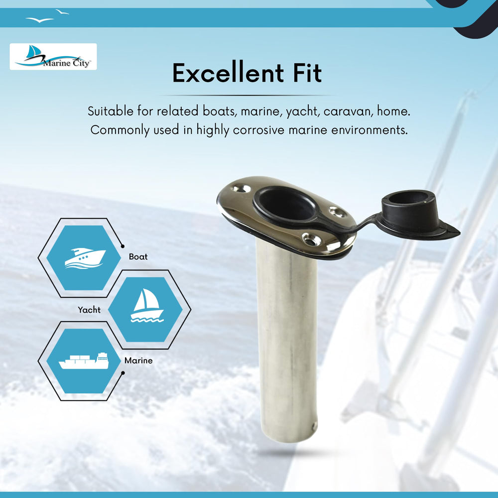 Marine City package includes rod holder, PVC liner, cap, gasket for easy install.