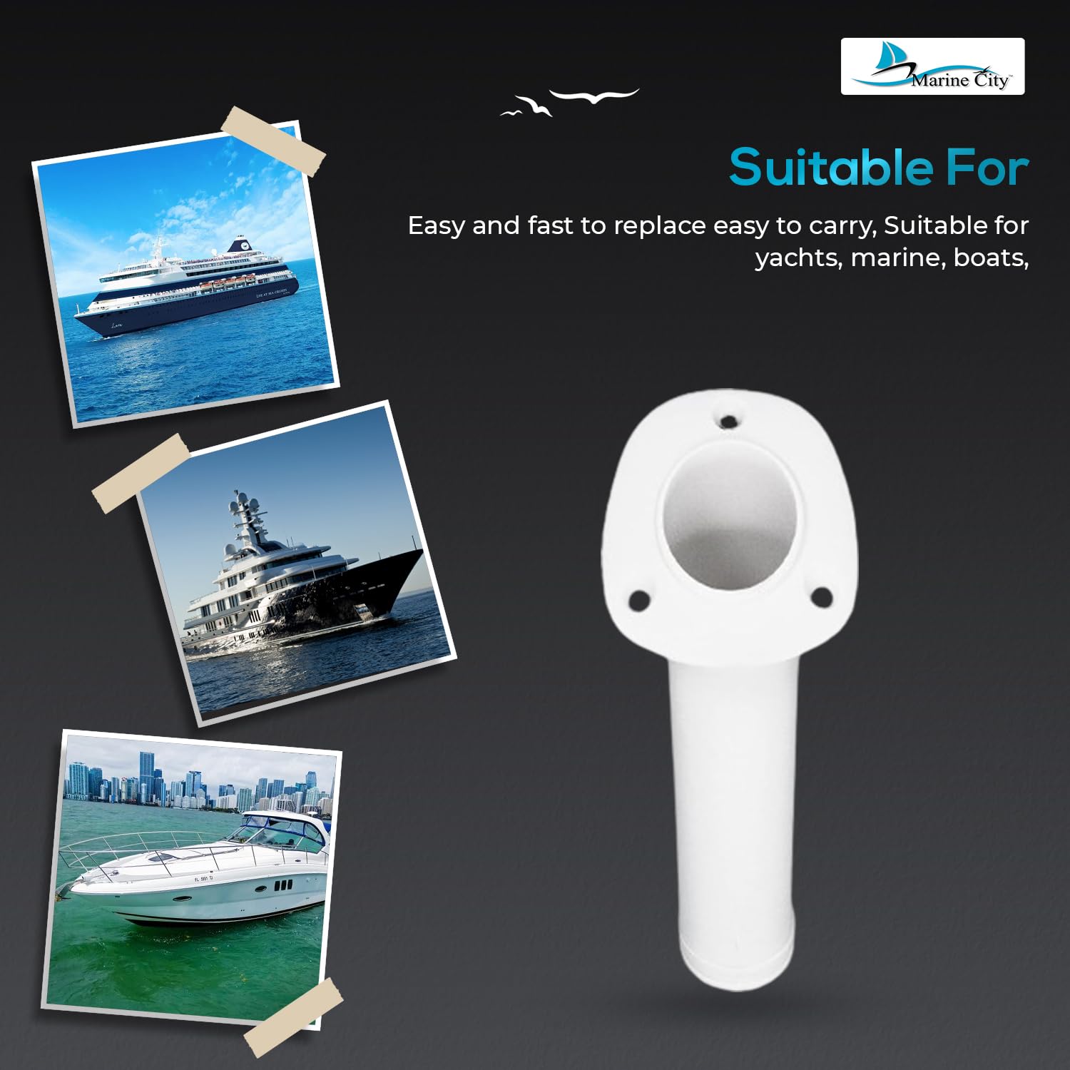 MARINE CITY 9-1/2 inch length provides ample rod clearance