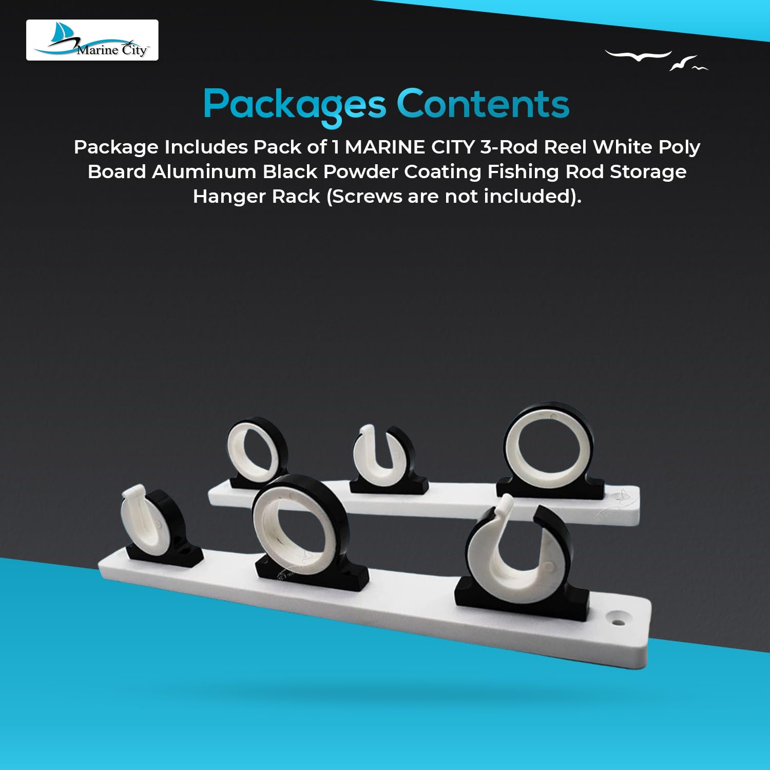 MARINE CITY rod-rack mounted in a van shows versatile horizontal/vertical use.