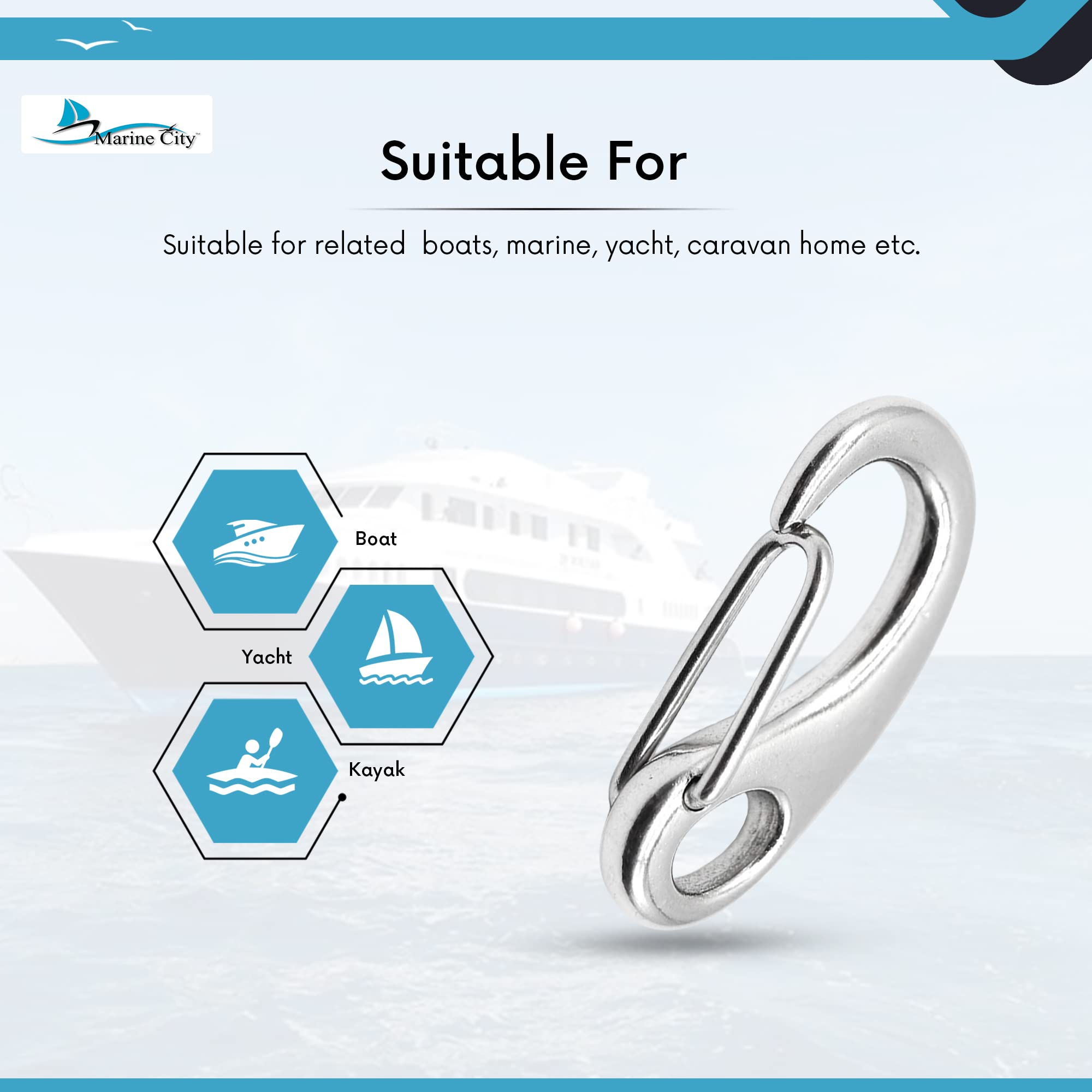 MARINE CITY egg-shaped snap hook for outdoor adventures and gear organization.