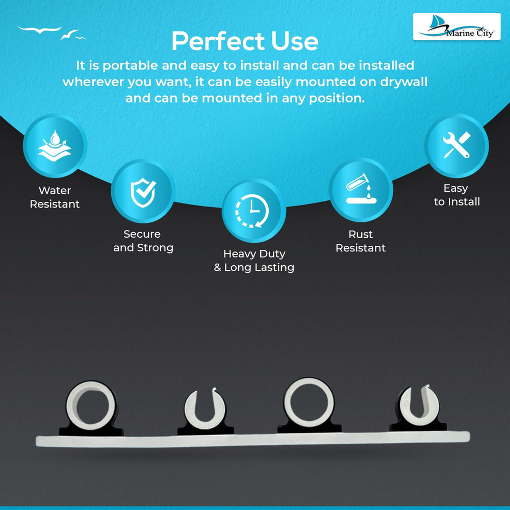 Marine City soft vinyl insert cushions rod butt to protect ends when docking or storing.