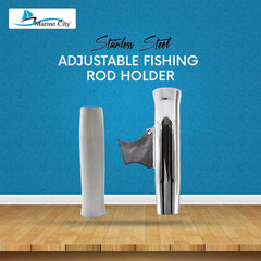 MARINE CITY weld-on flared rod holder with vinyl insert resists corrosion at sea.