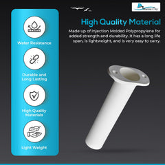 Marine City white rod holder for boats fits standard 2-inch mounting holes.