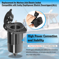 Marine-grade brass components of downrigger receptacle