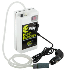Marine Metal Hush Bubbles bait aerator front view demonstrates portable, quiet oxygenation for live bait.
