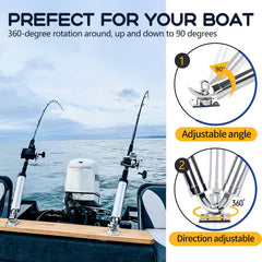 360° rotation with 10° to 80° adjustable angles
