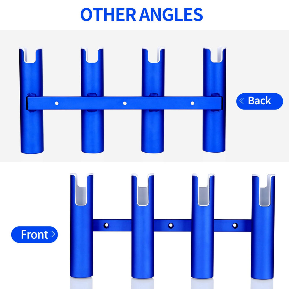 Top view of the blue 4-tube rod rack