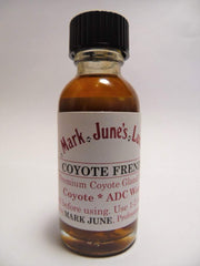 Mark June's Lures Coyote Frenzy 1 oz bottle for all-weather hunting scent