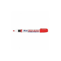 Markal 96822 red valve paint marker for high-visibility marking on metal, wood, and plastic.