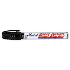Markal valve action paint marker in black for precise marking on metal, wood, and plastic
