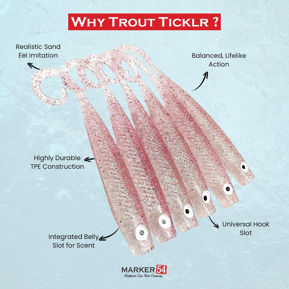 Marker 54 Trout Ticklr jelly scent slot emphasizing attractant cavity for scent trail