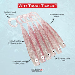 Marker 54 Trout Ticklr jelly scent slot emphasizing attractant cavity for scent trail