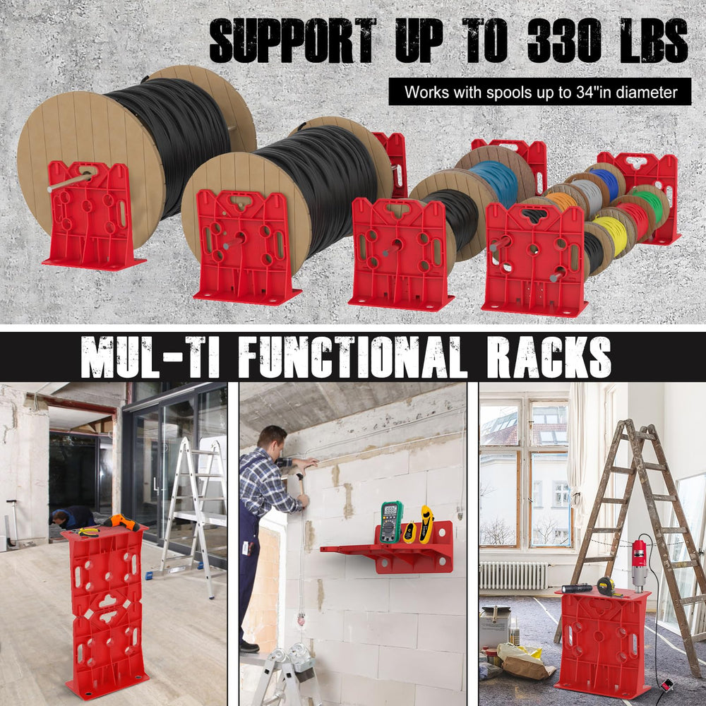 MarketTY multi-purpose wire dispenser red angle shot showcasing sturdy HDPE build.