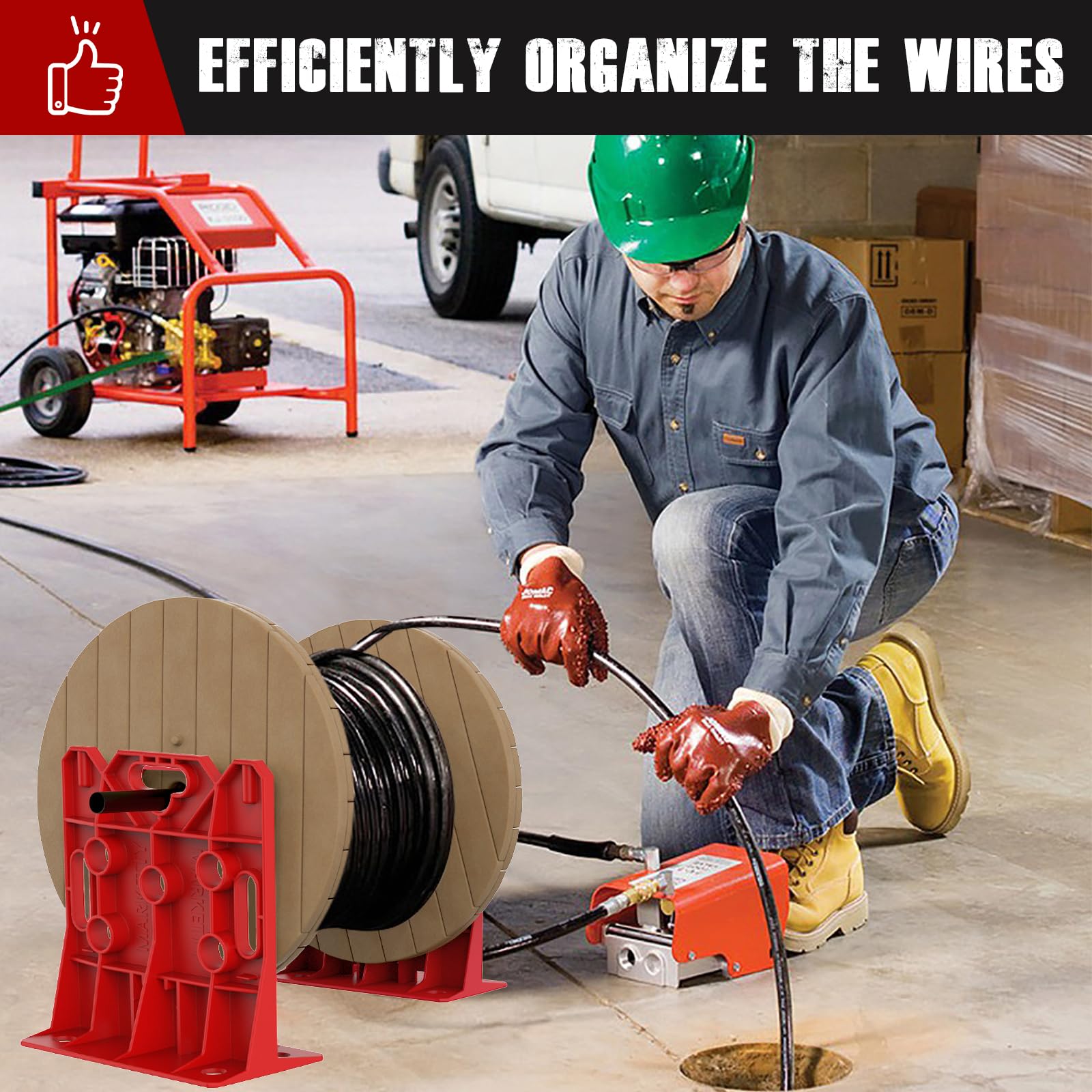 MarketTY multi-purpose wire dispenser red close-up material emphasizes durable, lightweight construction.