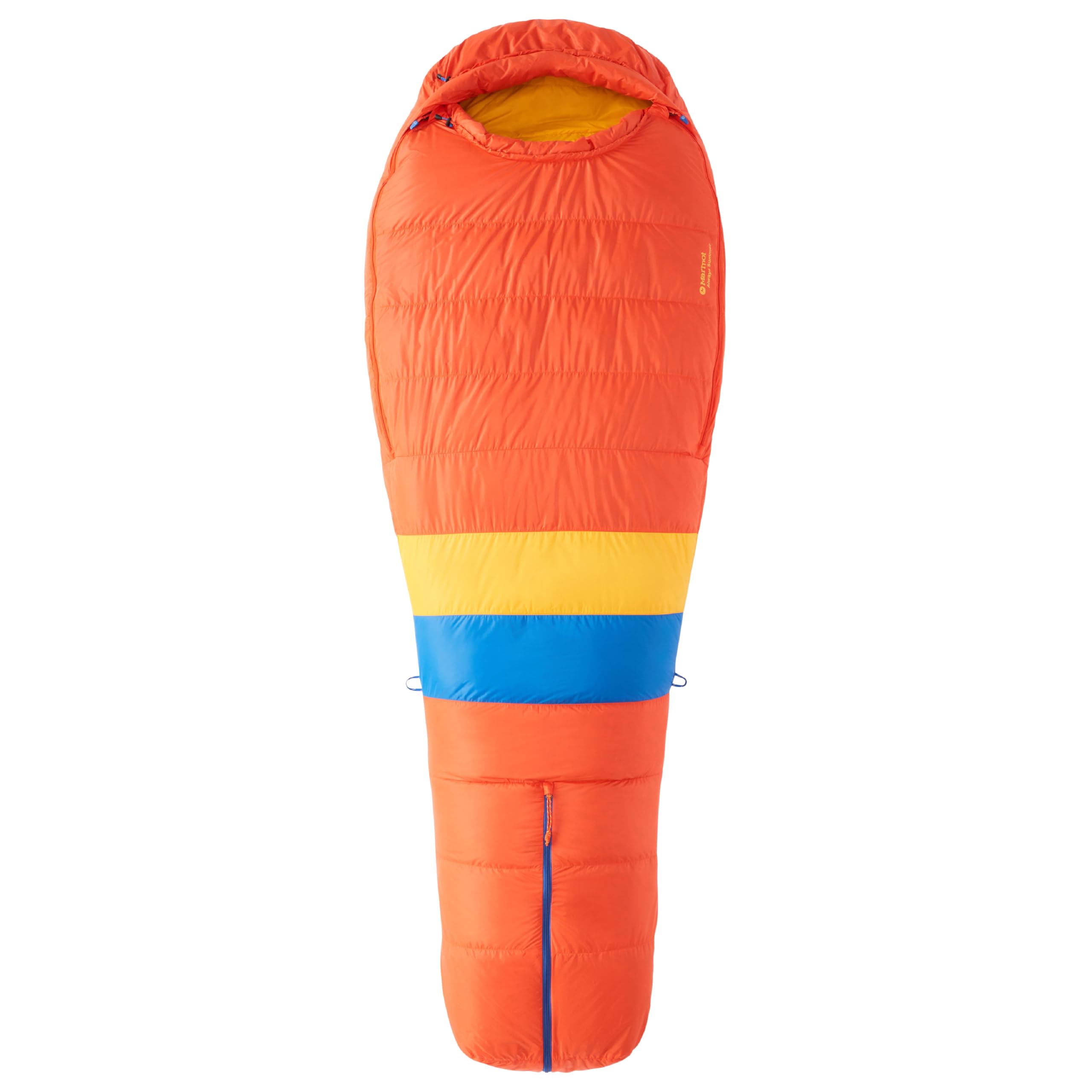 Marmot Always Summer long sleeping bag shell close-up showing durable recycled fabric