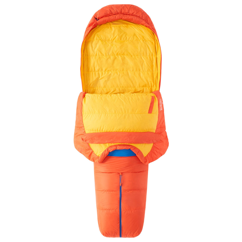 Marmot Always Summer 40-degree down image highlighting 650-fill warmth for cool nights