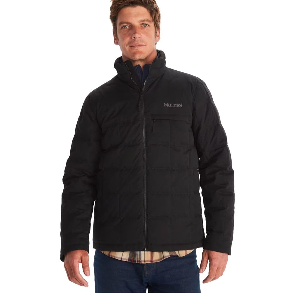 MARMOT Burdell Jacket, black LG front view, versatile outer layer for hikes