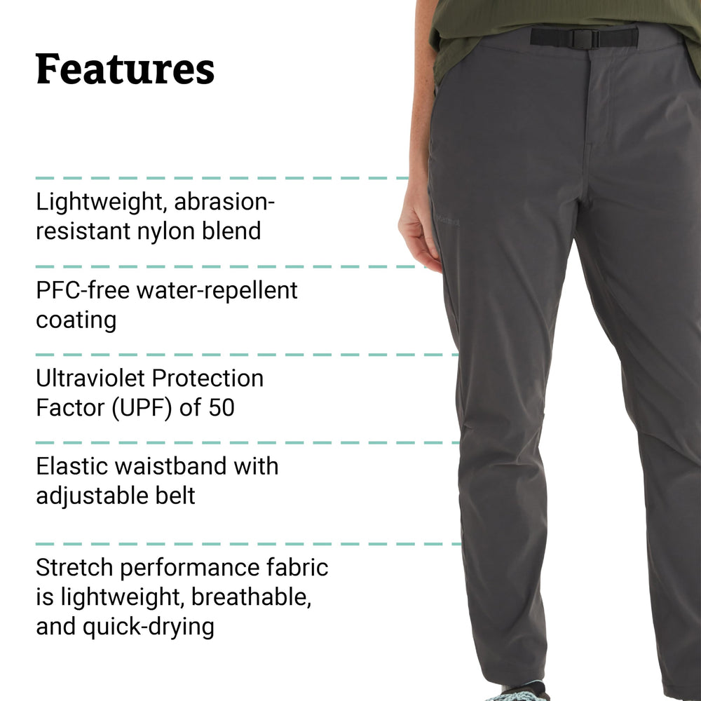 MARMOT Kodachrome Pant water-repellent coating sheds moisture