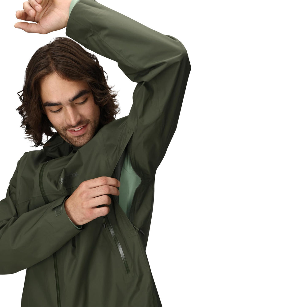 Marmot Minimalist Pertex Jacket Nori packability view illustrating compact travel-ready rain shell