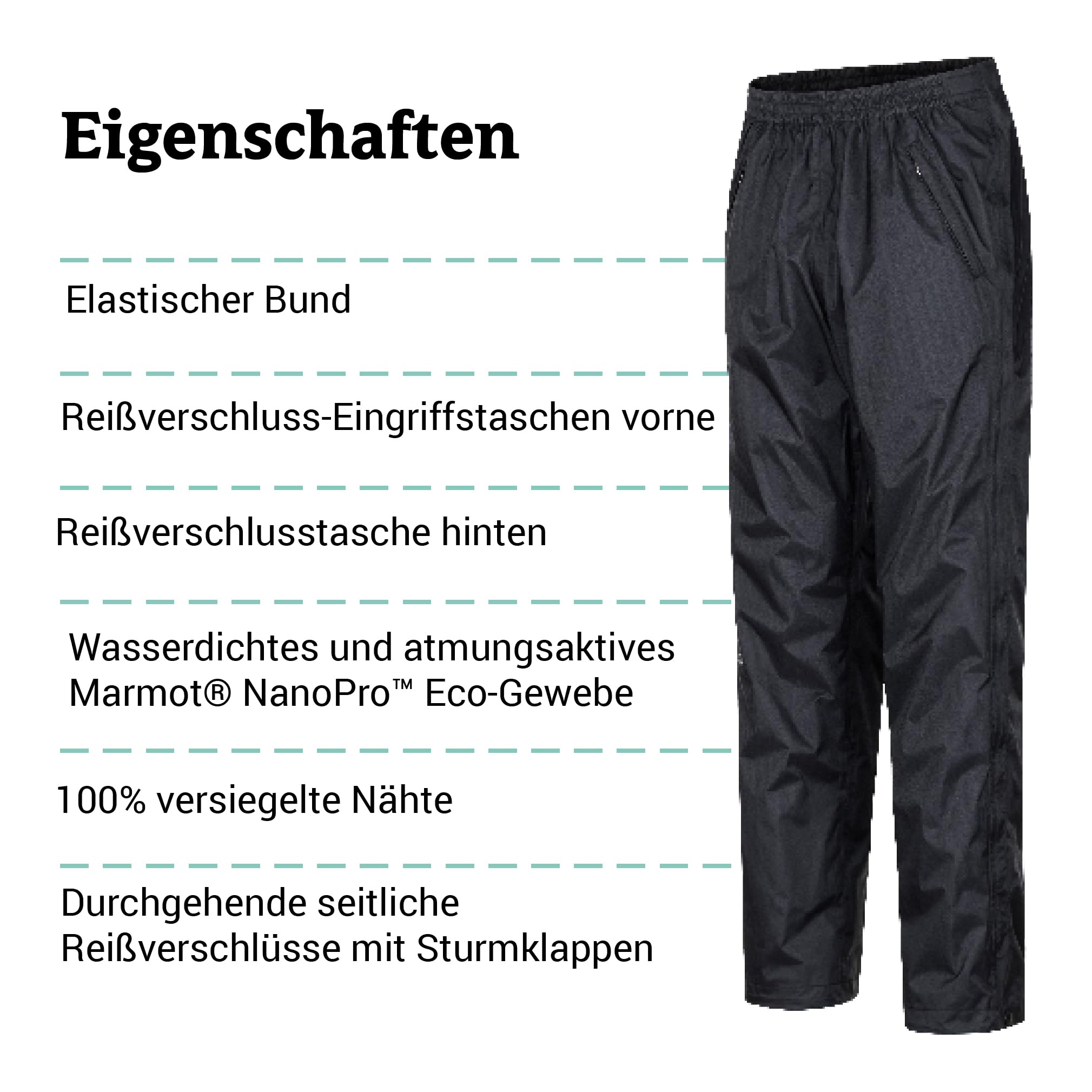 Marmot PreCip Eco pants have ankle zippers for over-shoe wear.