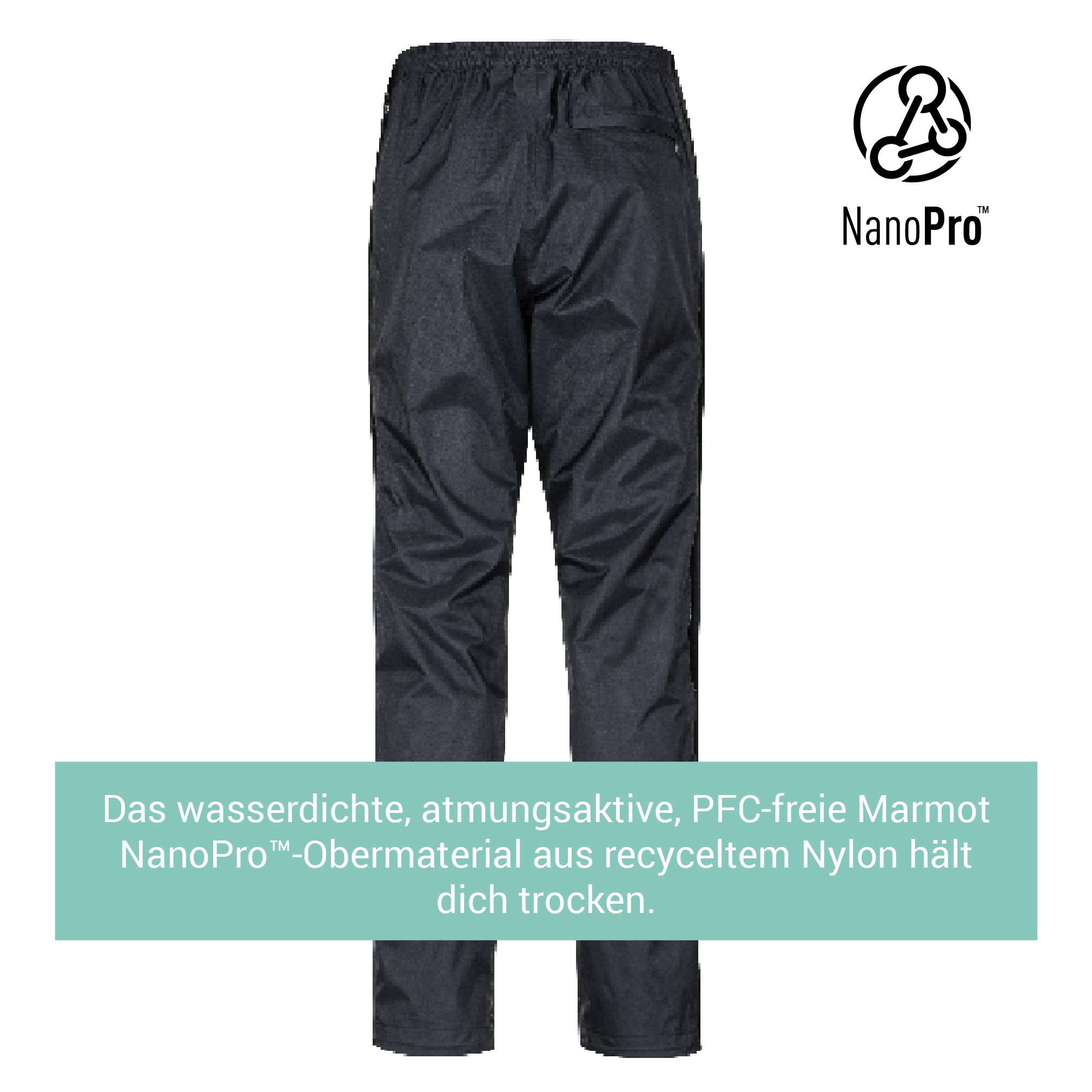 Marmot PreCip Eco pants side-zip entry enables quick gear up.
