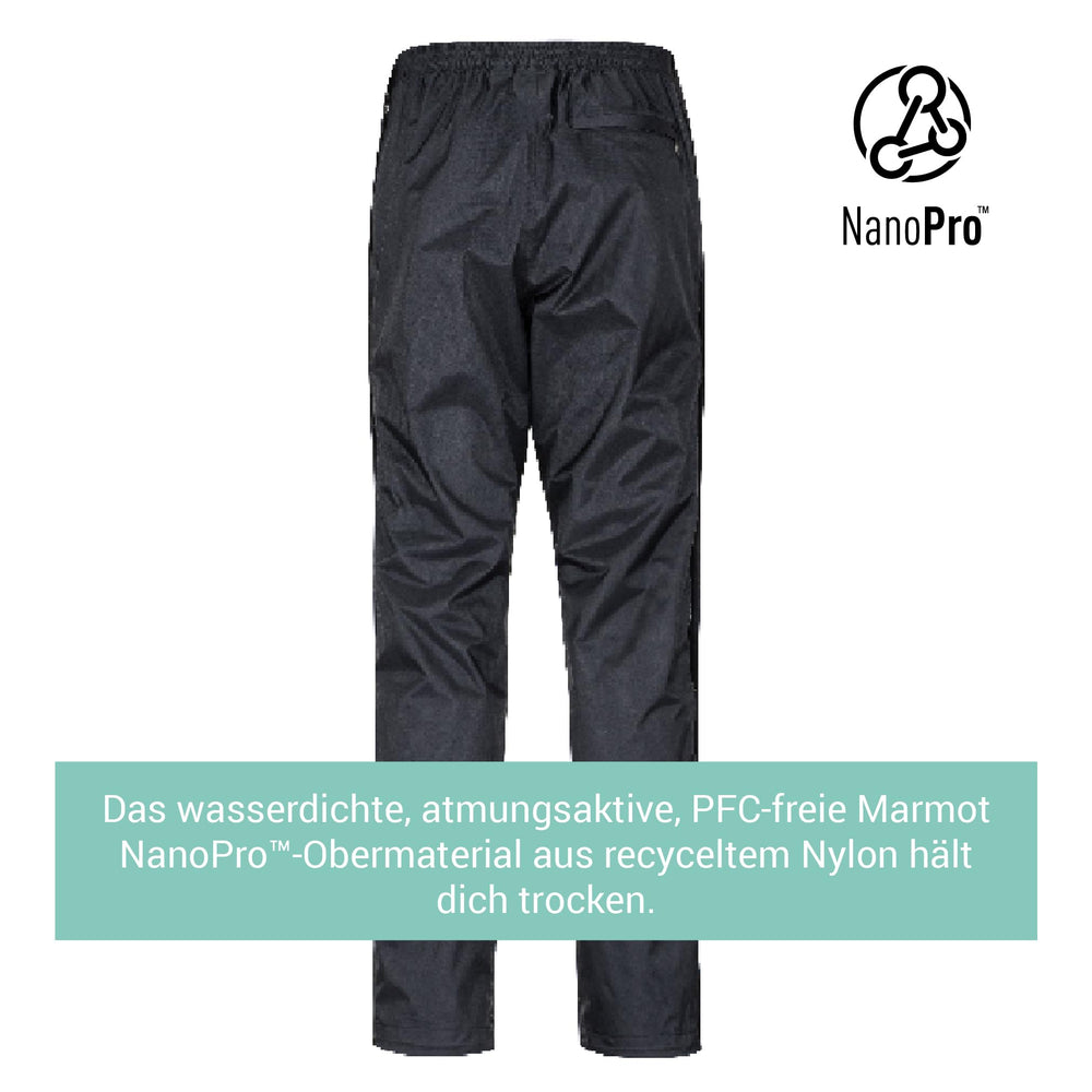 Marmot PreCip Eco pants side-zip entry enables quick gear up.