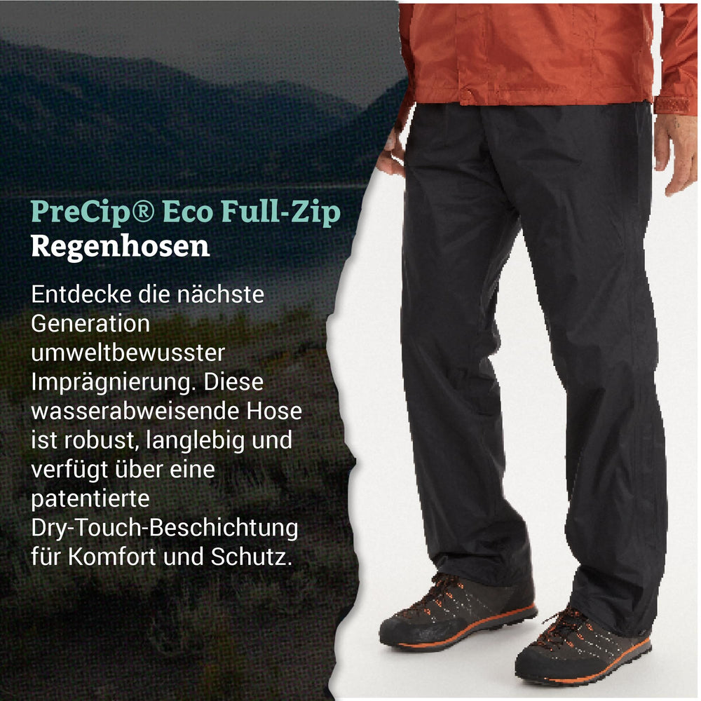 Marmot PreCip Eco pants feature snap waist and fly for secure fit.