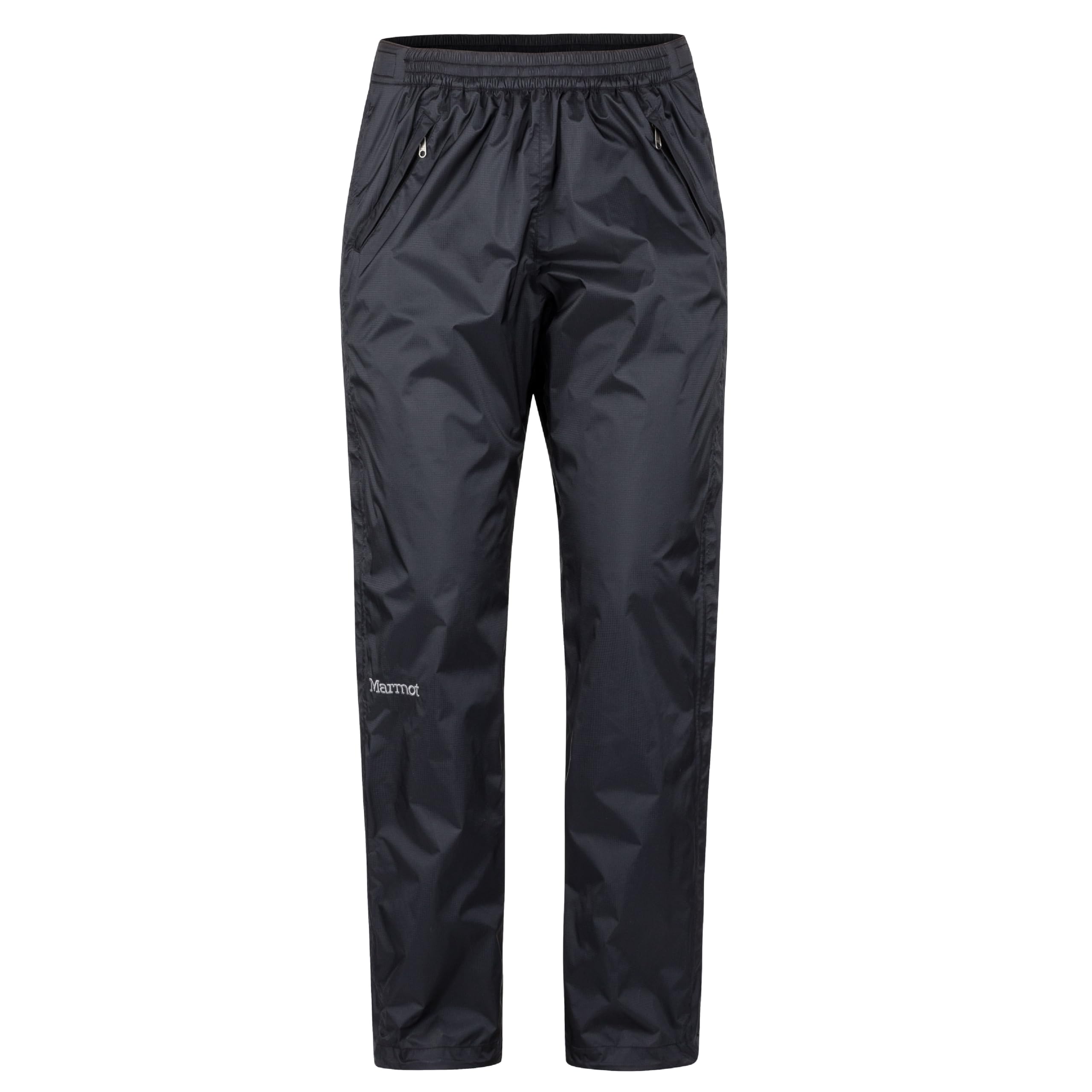 MARMOT PreCip Eco pants in action during hiking in rain.