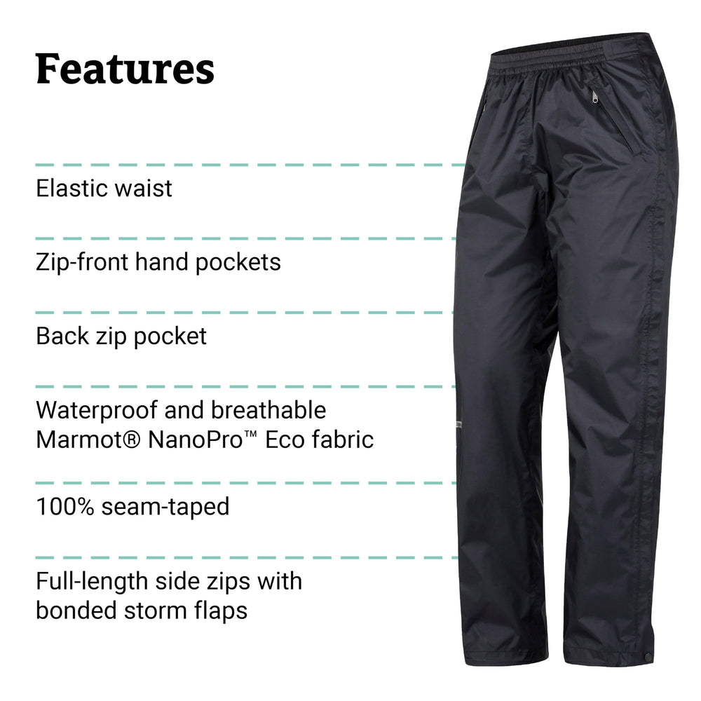 MARMOT PreCip Eco pants zippered pockets keeping essentials secure.