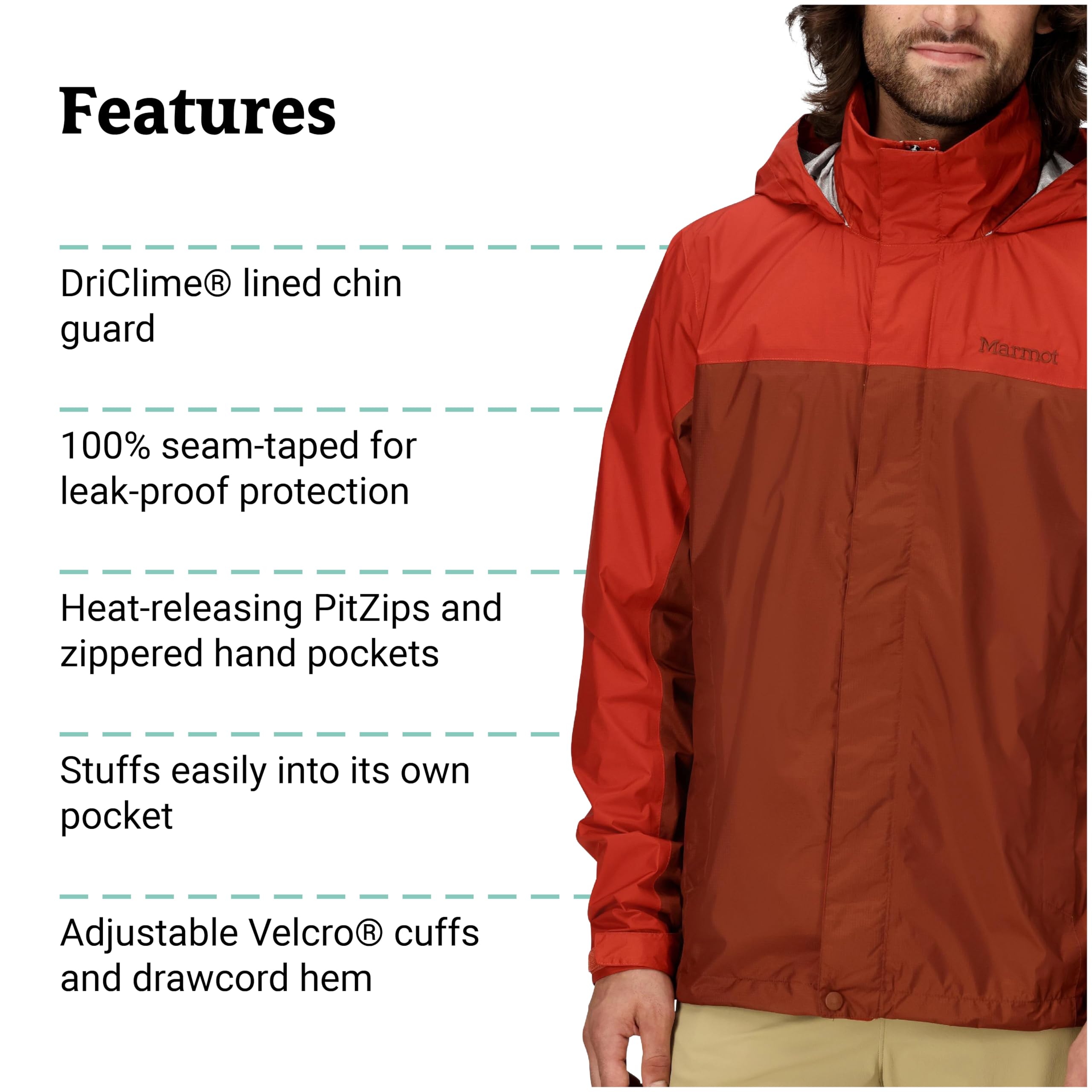 MARMOT PreCip Eco pit zip ventilation image reveals airflow control.
