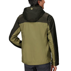 MARMOT PreCip Eco rain jacket back view shows full-coverage weather protection.