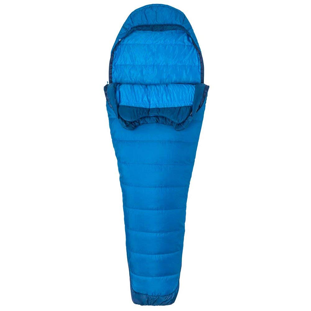 Marmot Trestles Elite Eco zipper area shows anti-snag feature for smooth entry.