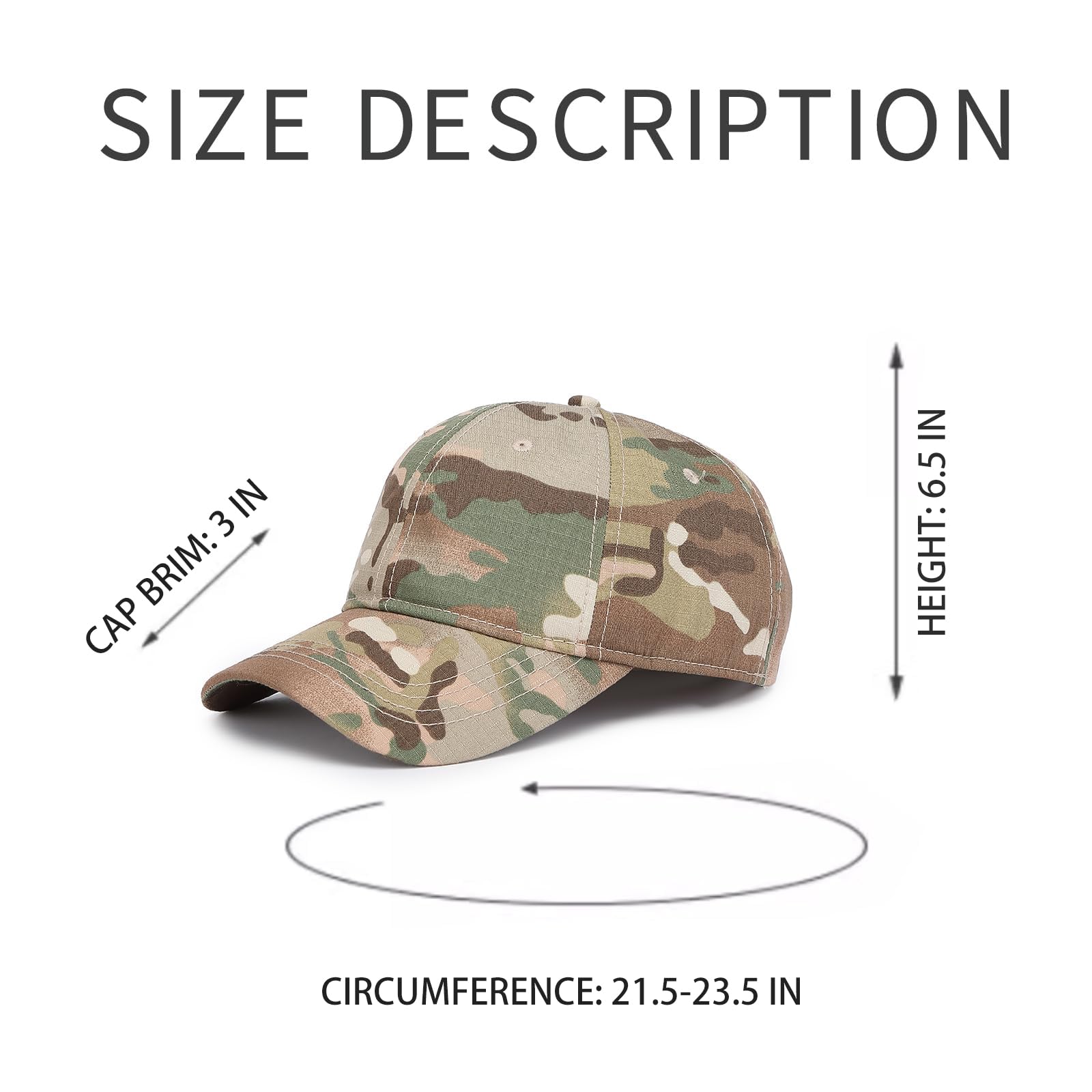 Side view with metal adjustable buckle on Marrhorvk camo cap