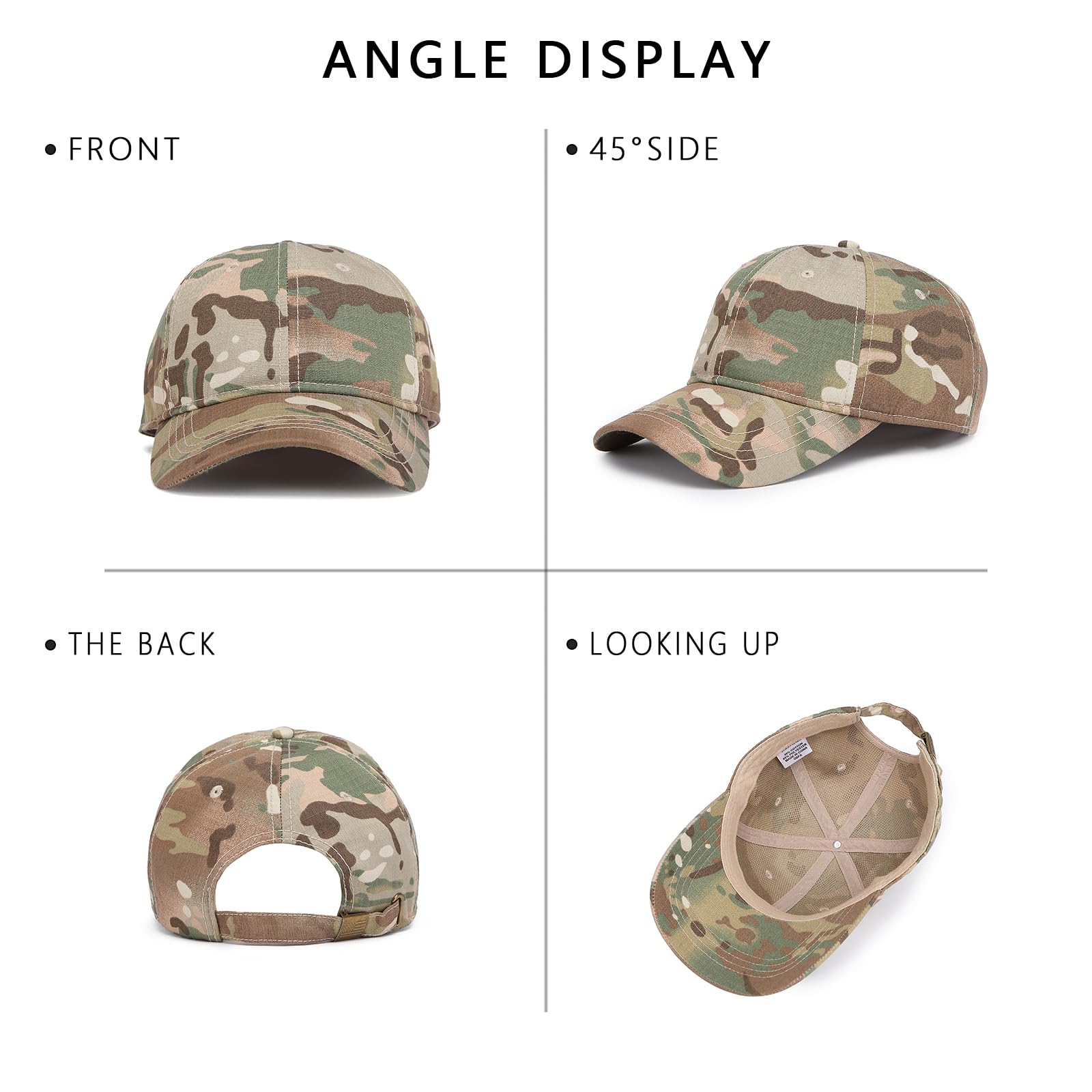 Back view showing buckle closure on Marrhorvk camo cap