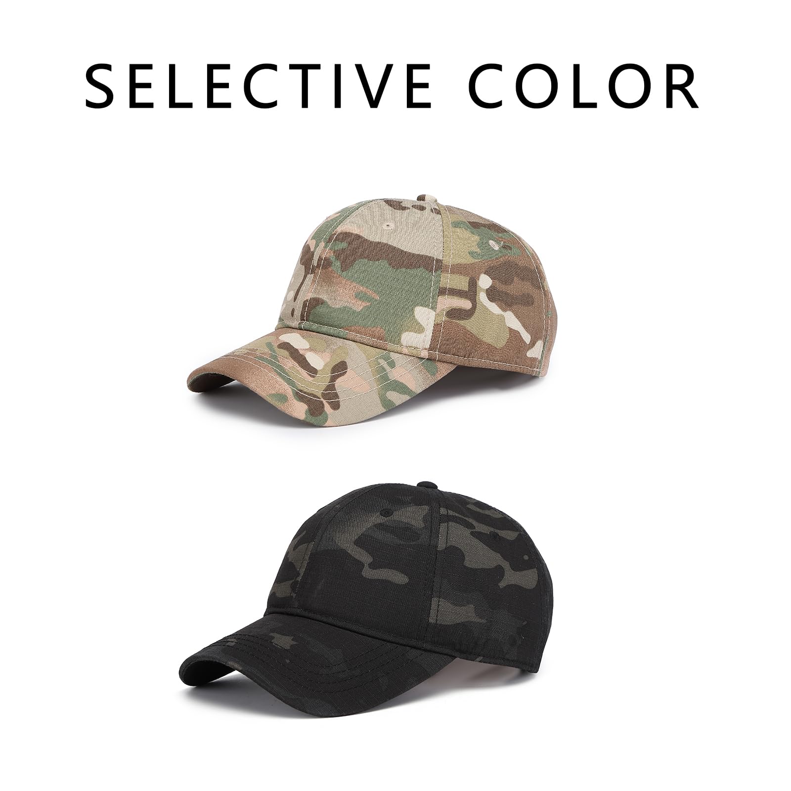 Six-panel crown construction of Marrhorvk camo cap