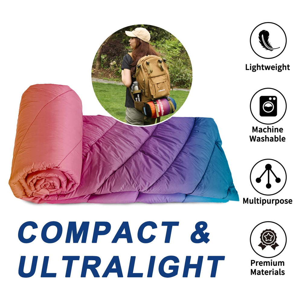 Marshmallow Dream blanket drapes over shoulders for versatile outdoor wear and seating.
