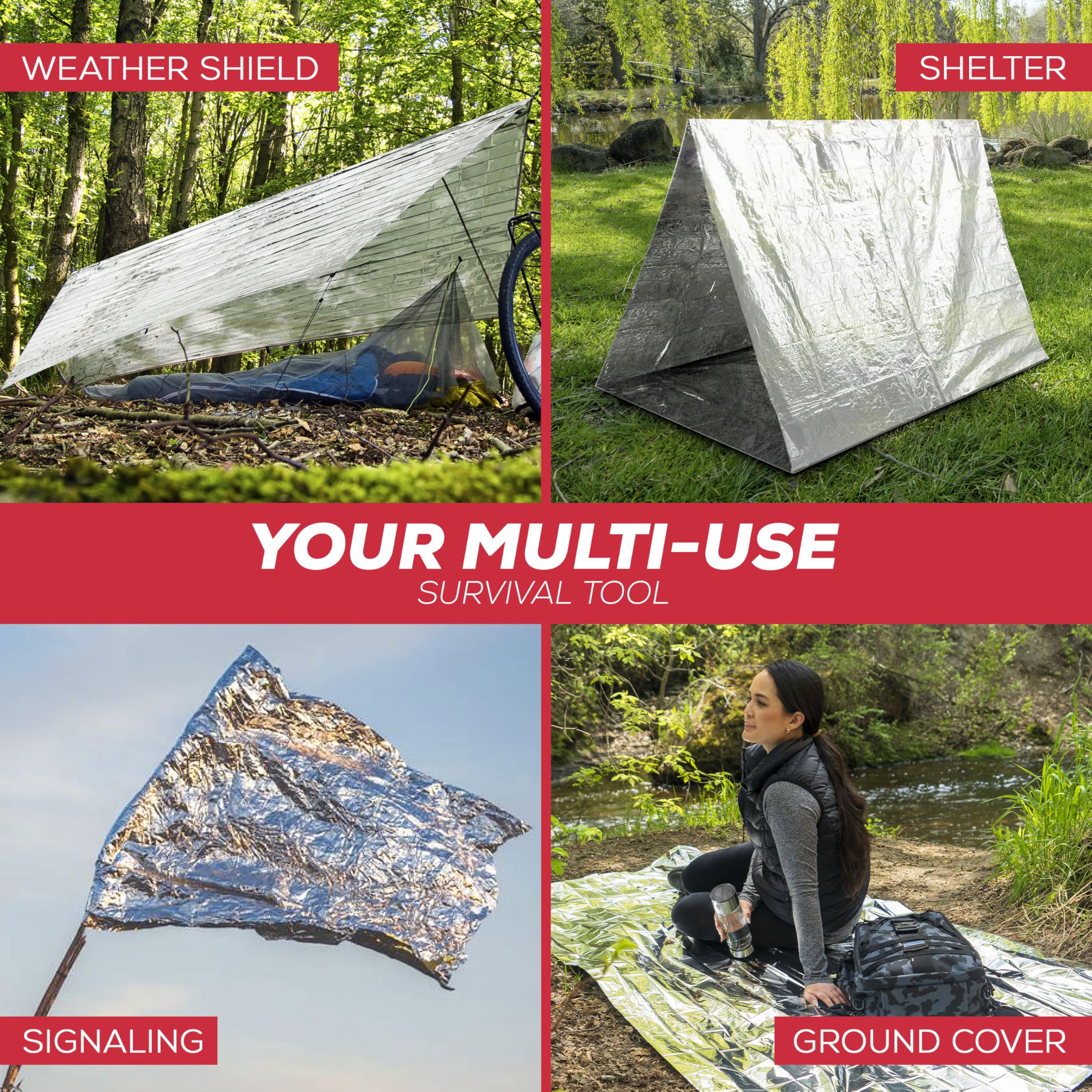 Mart Cobra emergency blanket tear-resistant Mylar stands up to reuse.