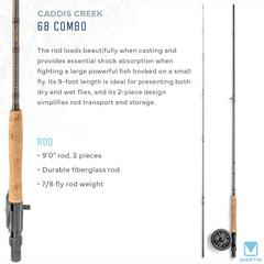 Single-action aluminum reel with frame from Martin Caddis Creek set