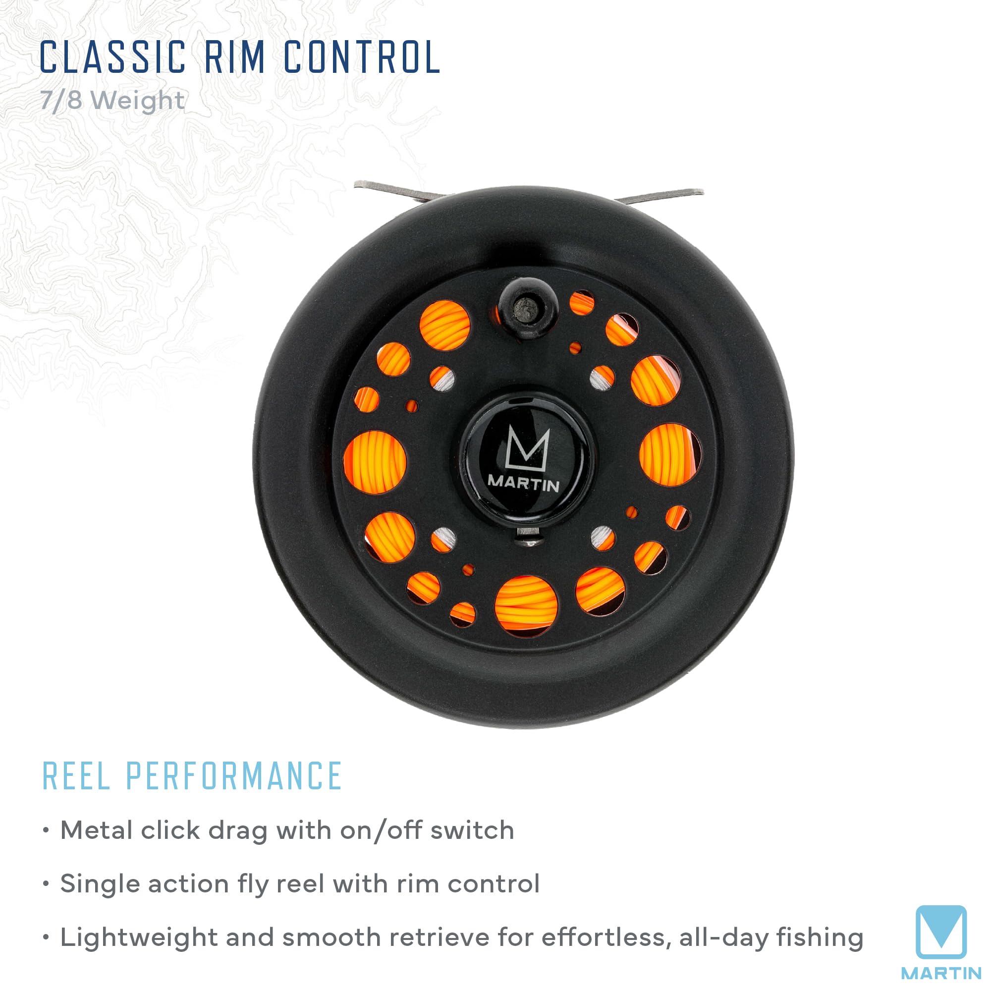 Right- and left-hand retrieve switch on the Martin Classic Rim Control reel