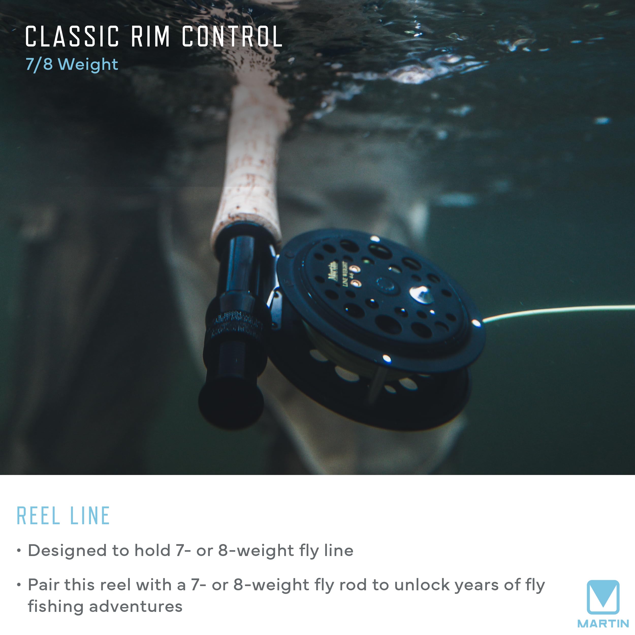 Martin Classic Rim Control reel loaded with 30 yards of 8-weight line and backing