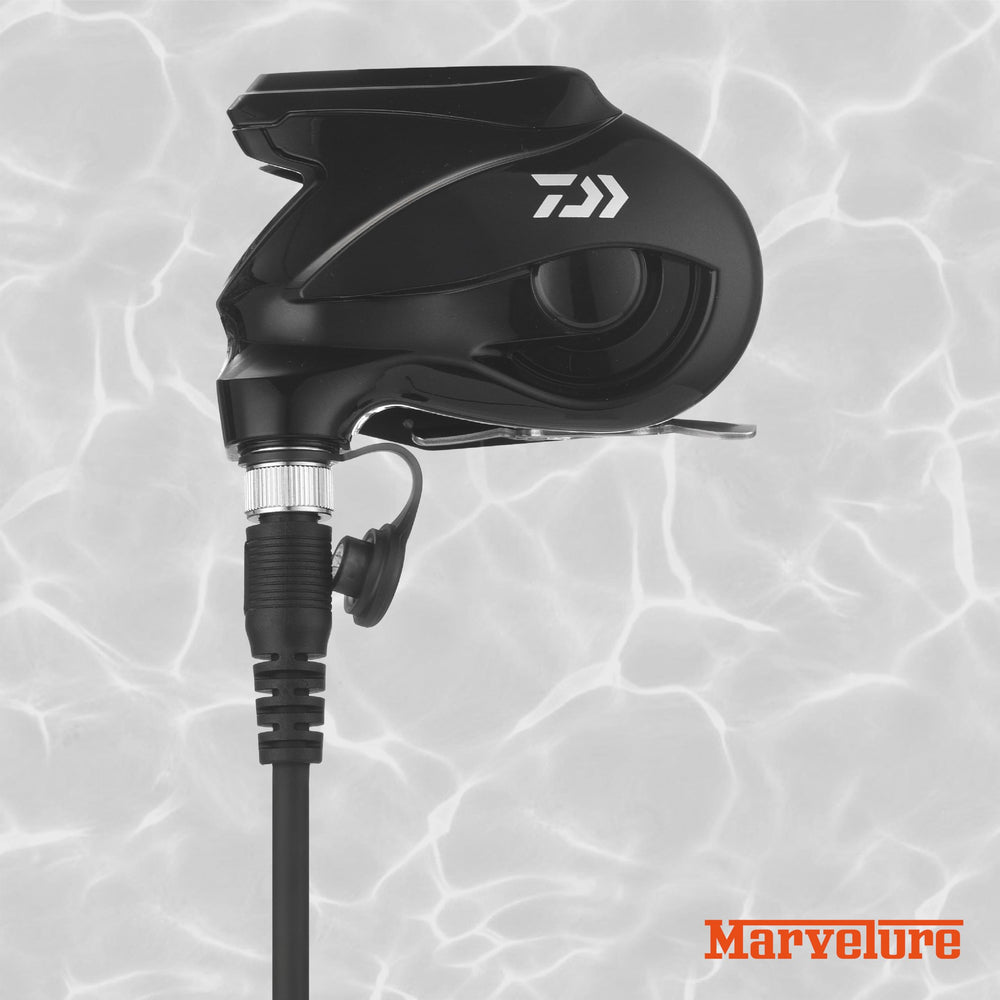 Illustration of easy installation of MARVELURE power cord in red