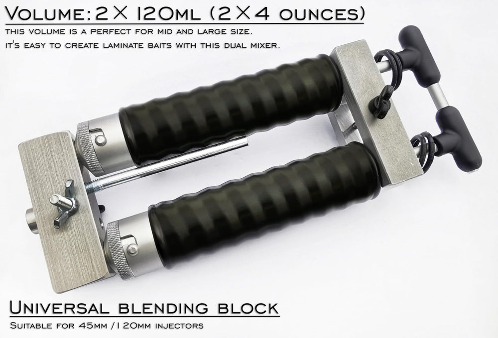 Maryllsmolds aluminum twin color injector with eco leather case for organized storage