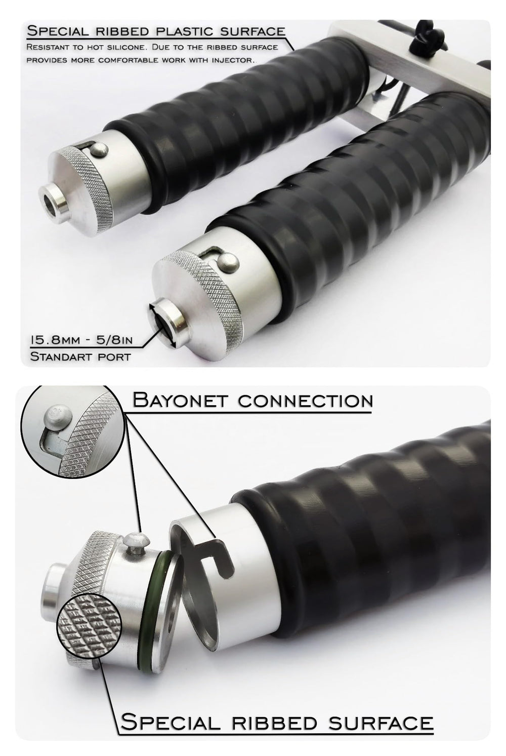 Maryllsmolds twin color injector in use for lifelike soft plastics