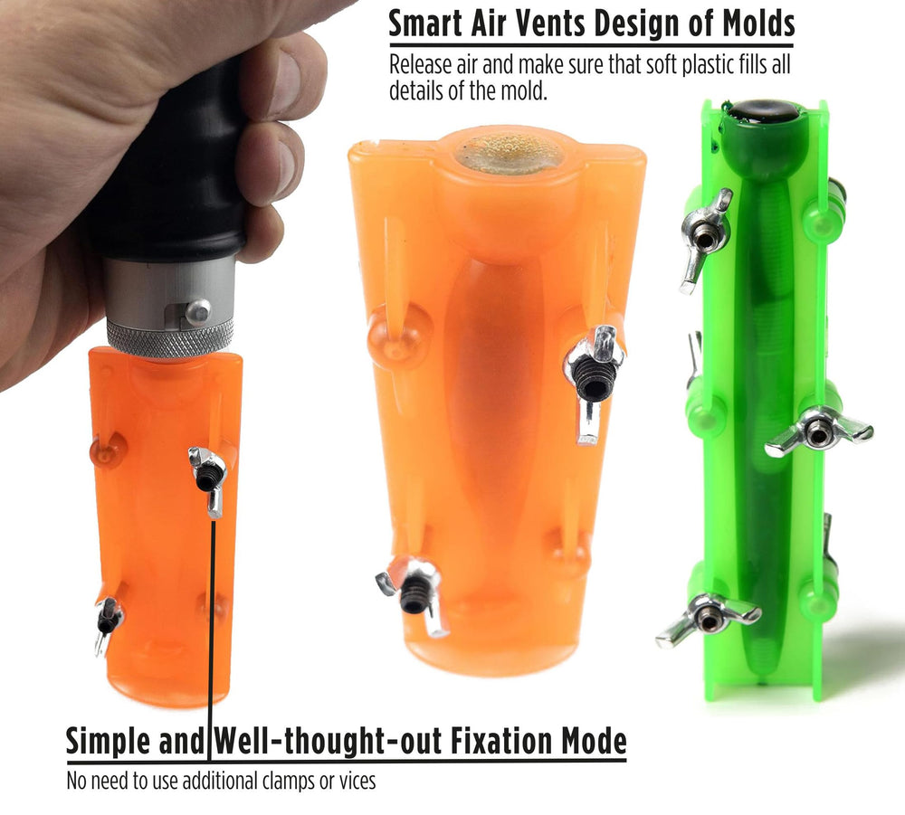 Maryllsmolds easy shiner 4 inch mould for quick lure assembly.