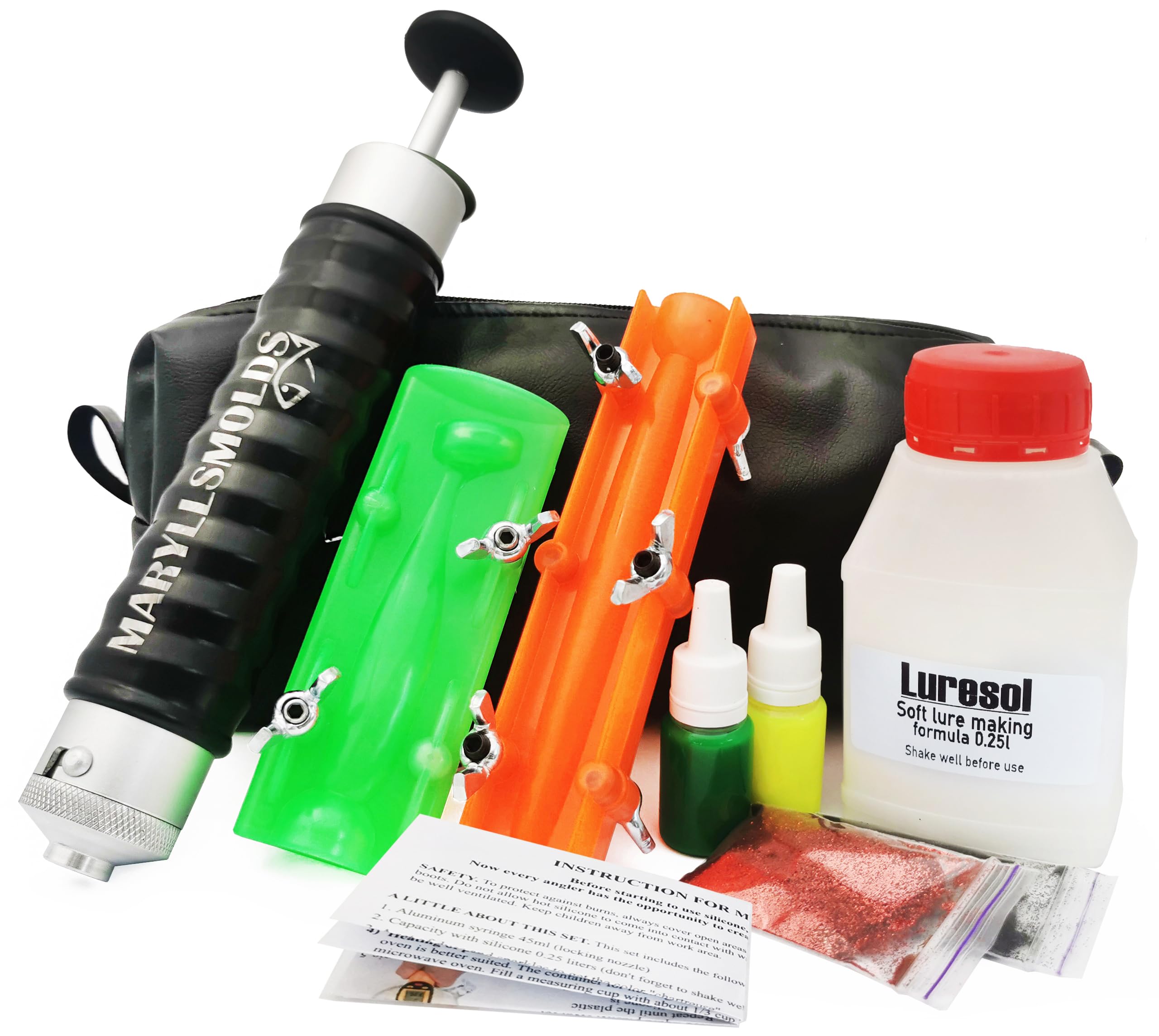 Maryllsmolds aluminum injector 4oz enables precise custom lure creation.