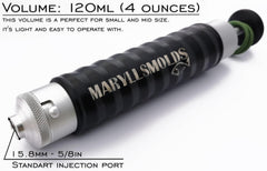 Maryllsmolds Luresol Medium bottle enhances finish and flow for lures.