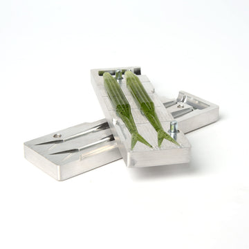 Close-up of detailed bait design on Aluminium 7075T mold
