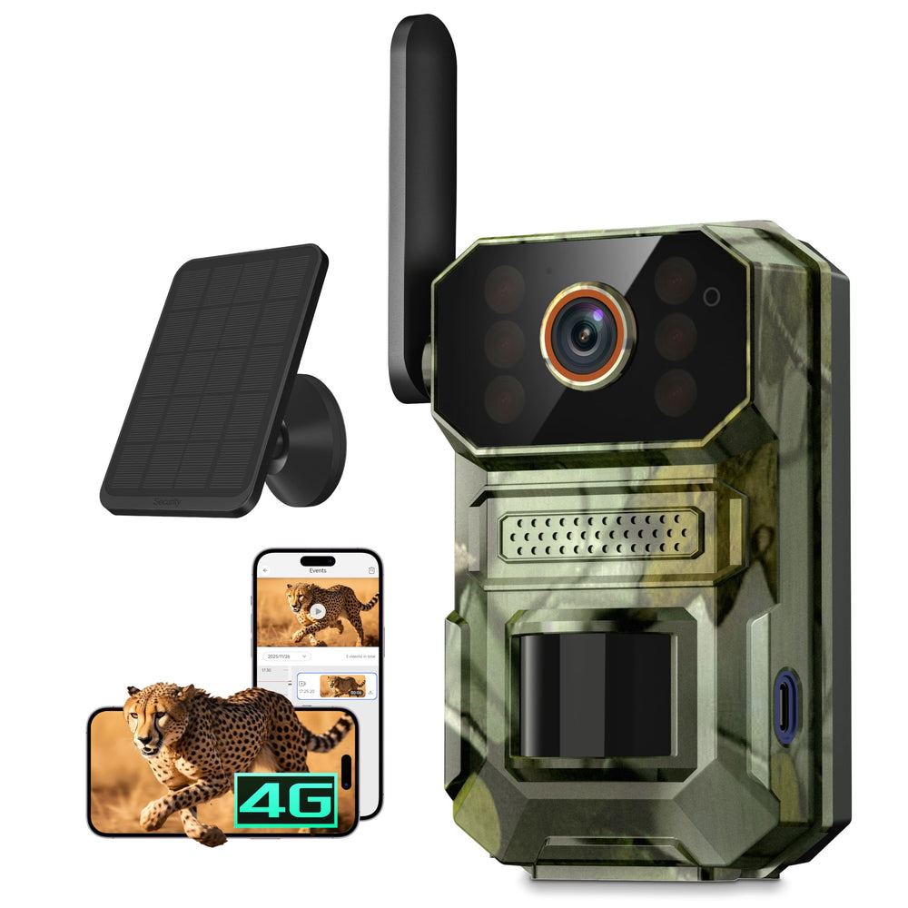 MaskFold trail camera front view shows 1080p clarity for daytime wildlife monitoring.