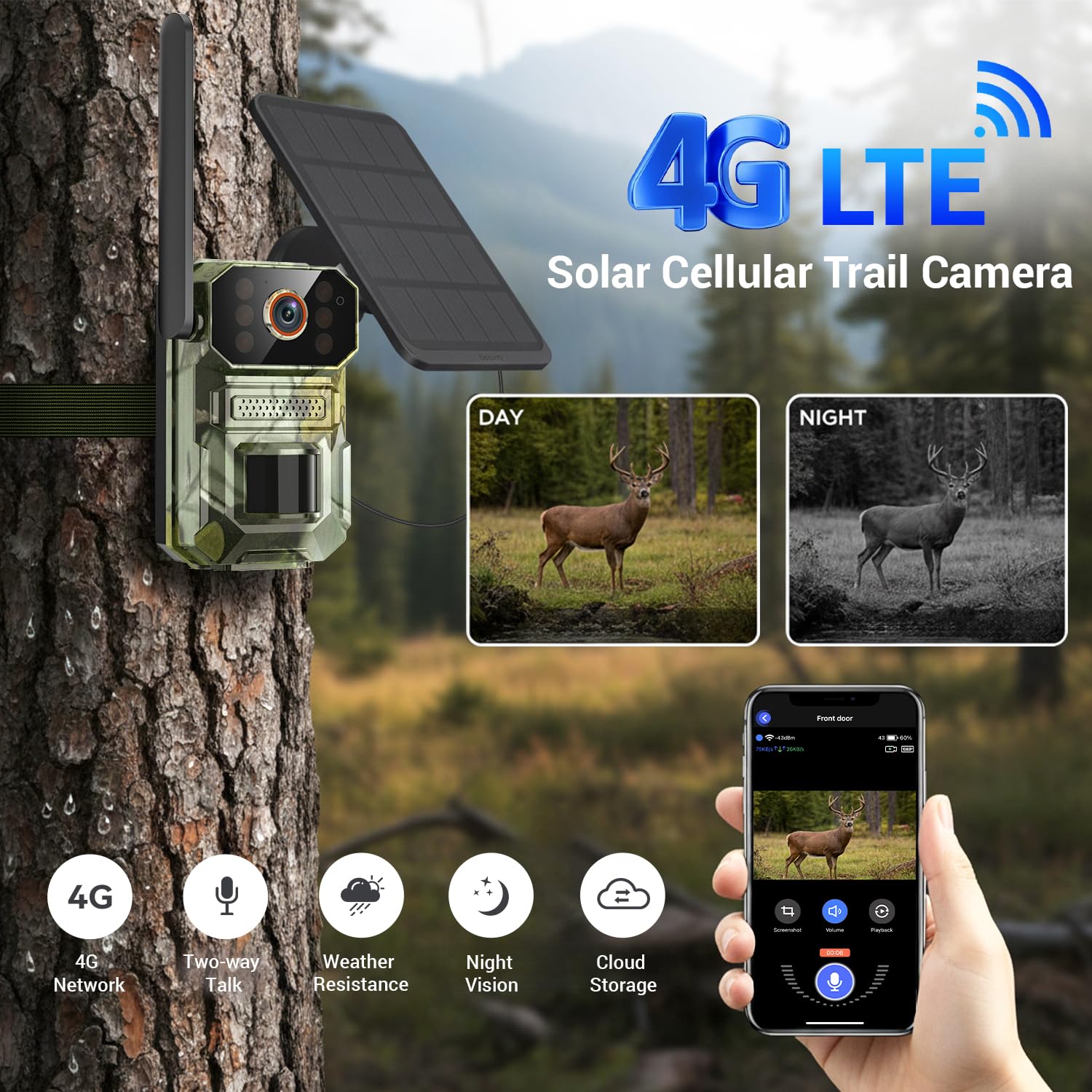 MaskFold 4G LTE camera side angle highlights rugged, weatherproof housing for outdoor use.